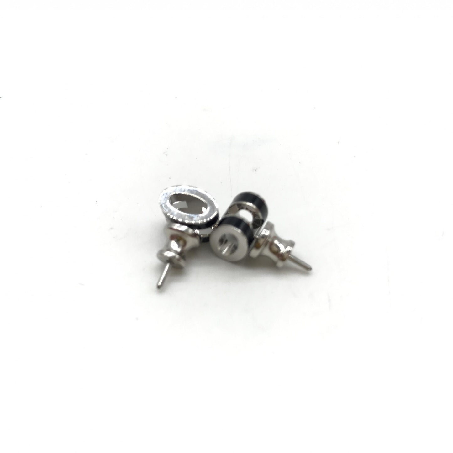 Mini Pop H Earrings In Black Enamel