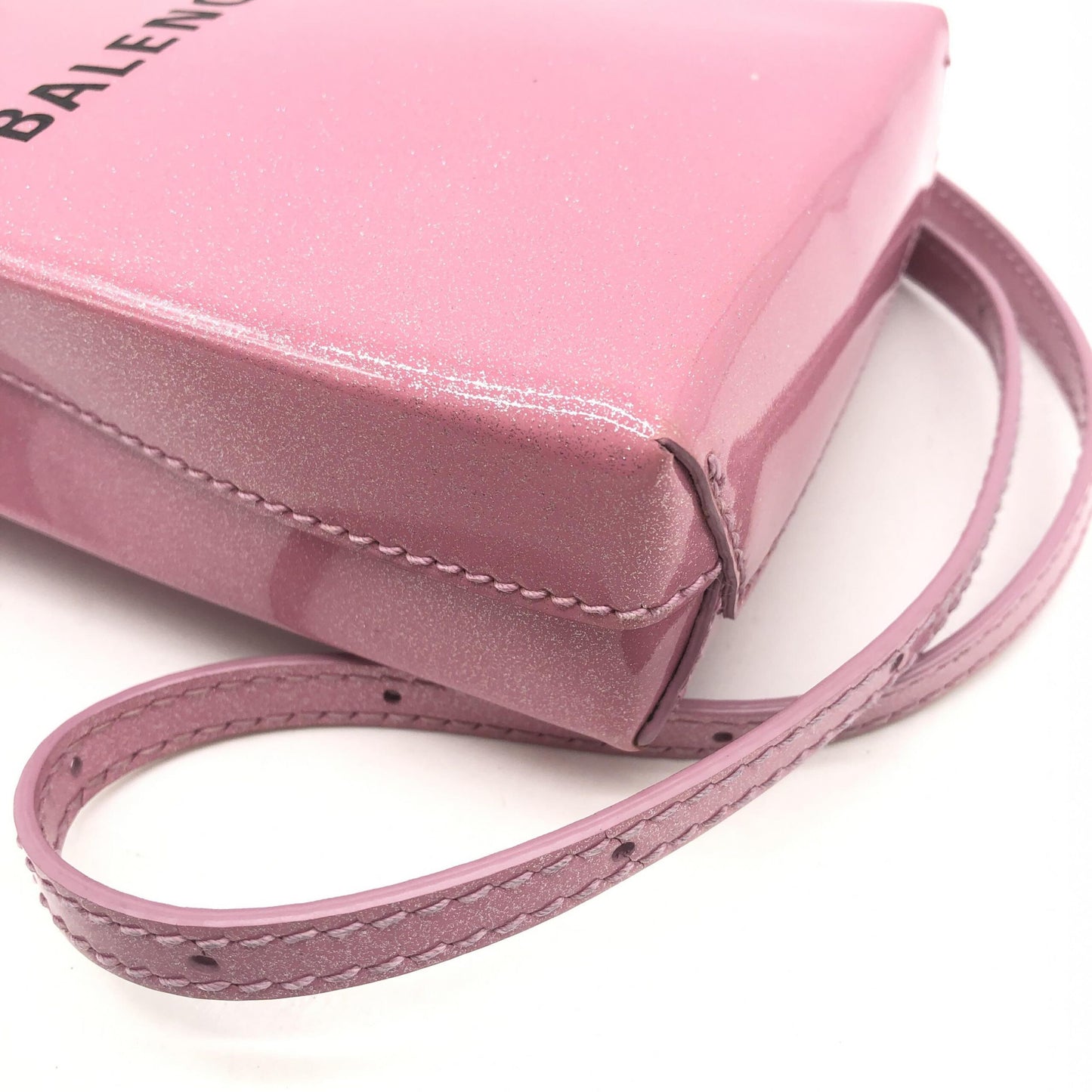 Pink Glitter Shopping Phone Holder Bag