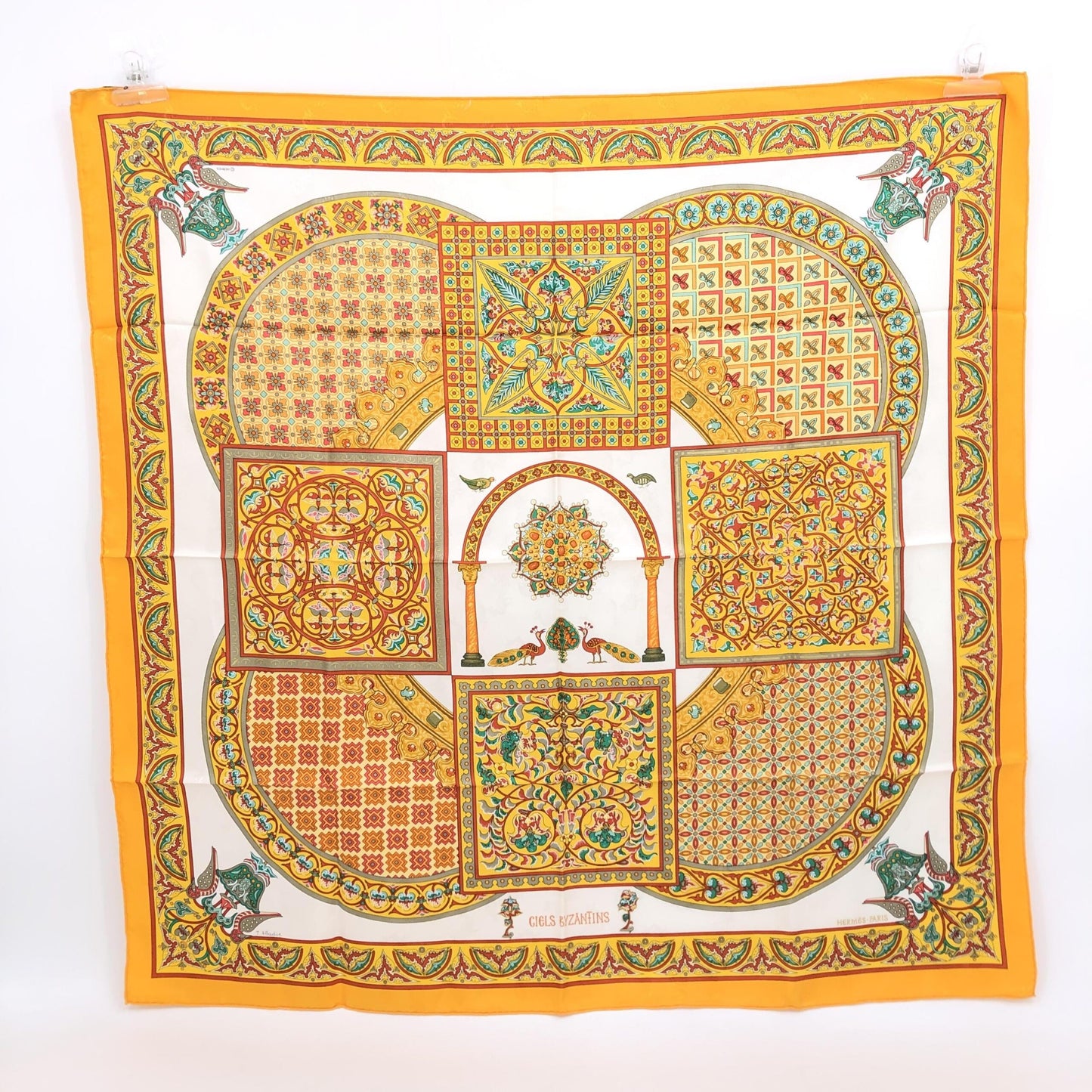 HERMÈS Carre 45 100% Silk Scarf "CIELS BYZANTINS"