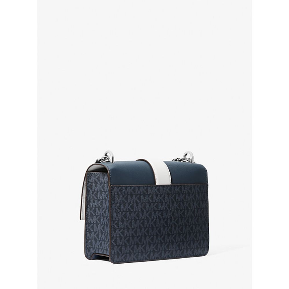 Blue Canvas Crossbody Bag
