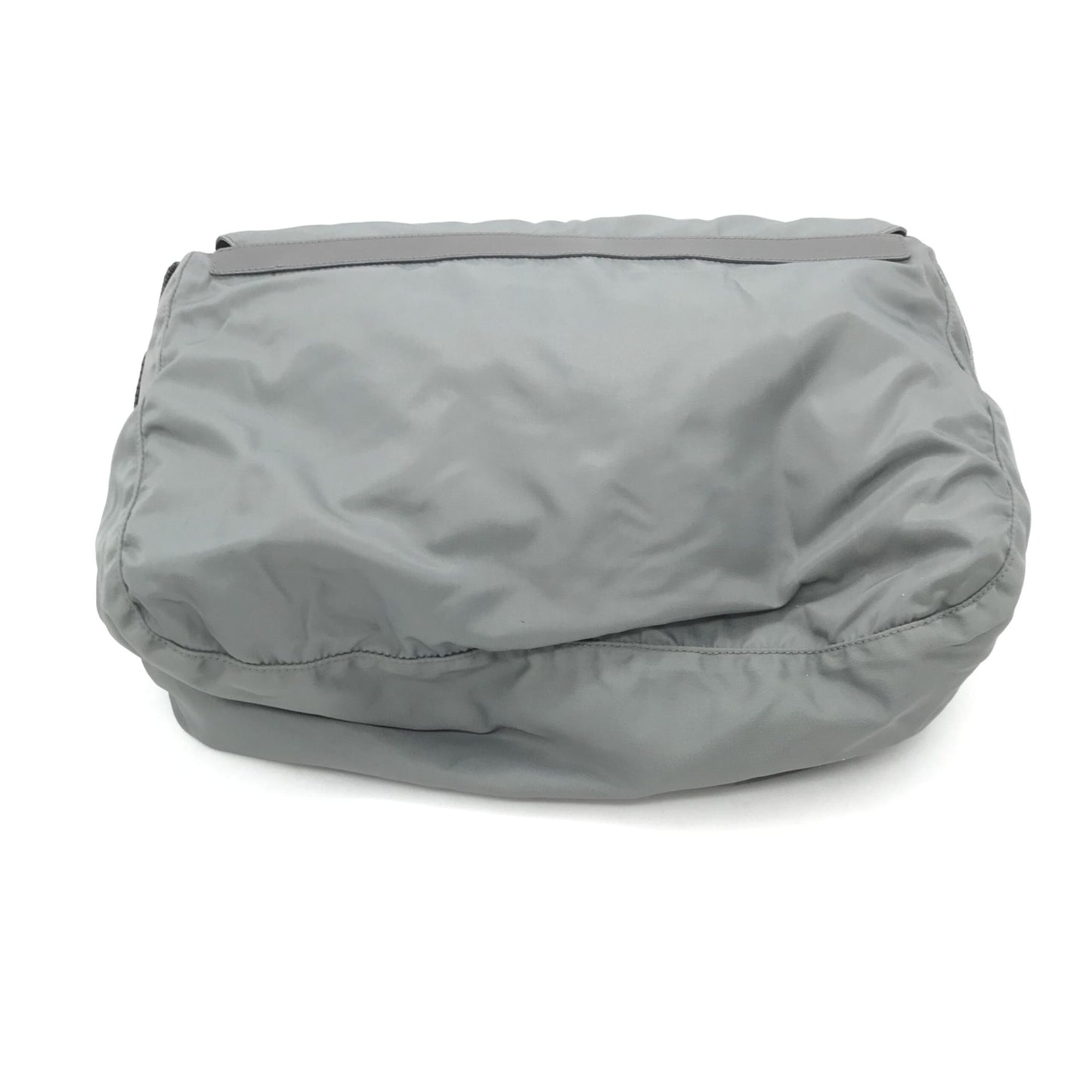 Gray Nylon Shoulder Bag With Straps