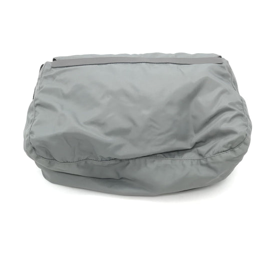 Gray Nylon Shoulder Bag With Straps