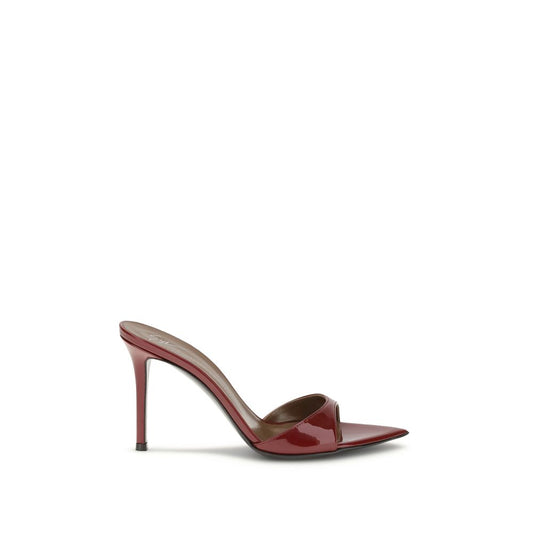 Bordeaux Leather Stiletto Heel Sandals