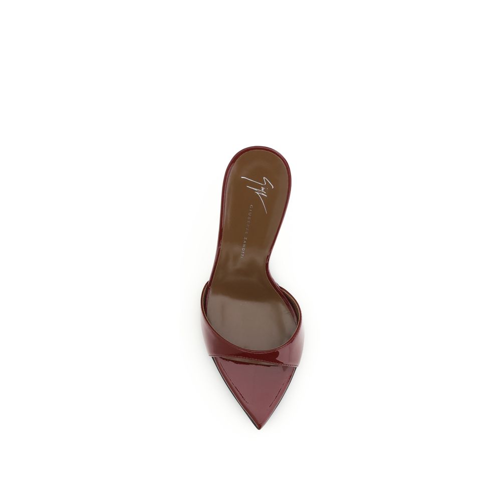 Bordeaux Leather Stiletto Heel Sandals