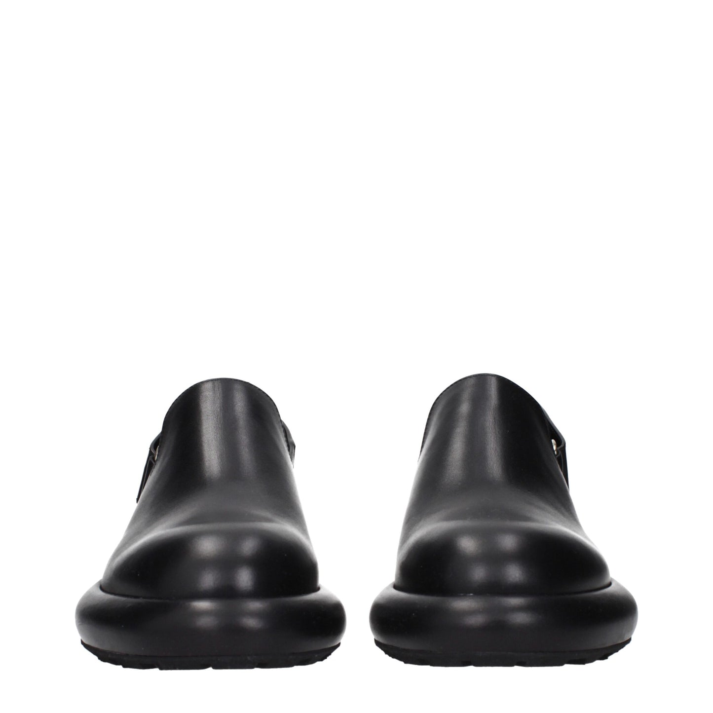 Black Leather Clogs