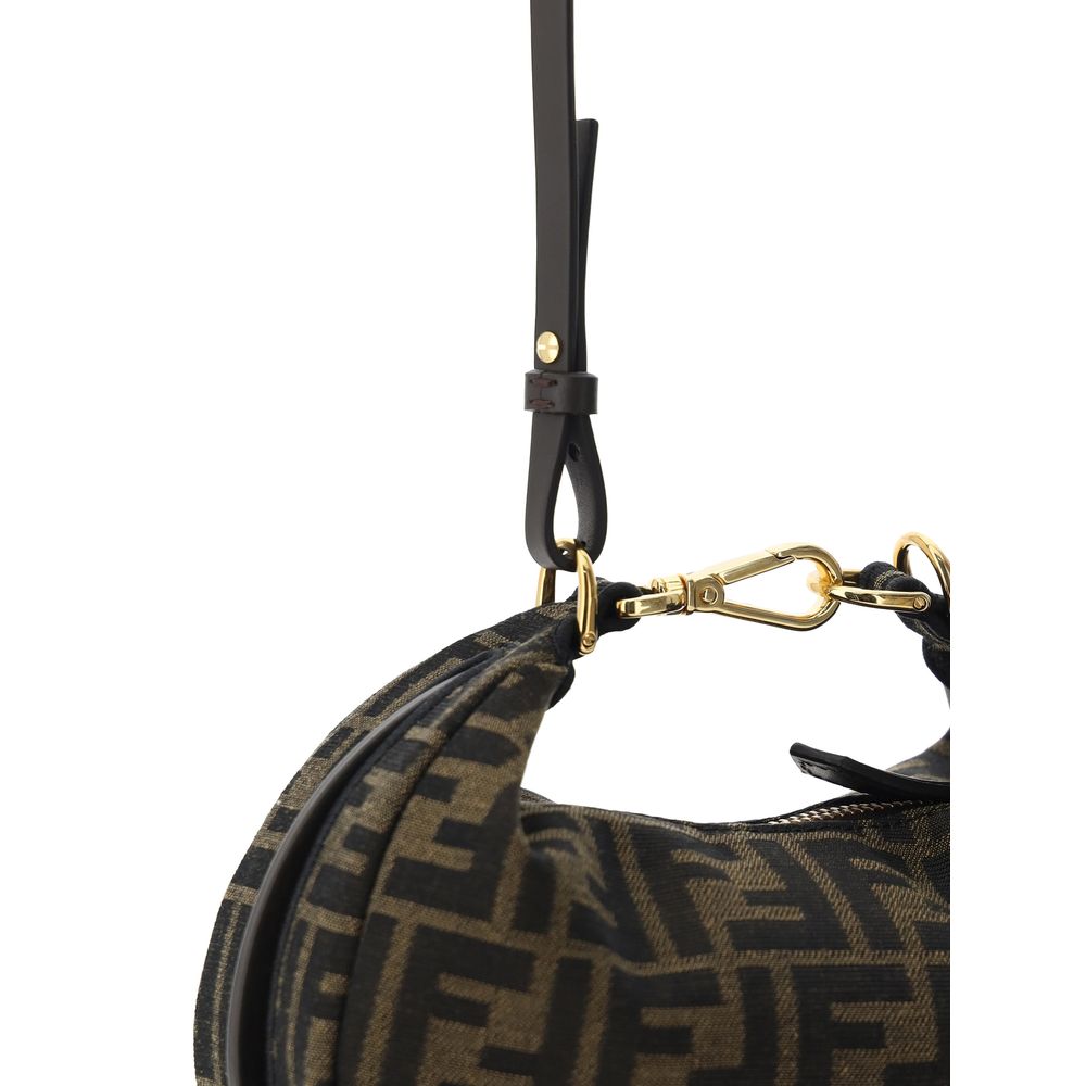 Brown Fabric Shoulder Bag