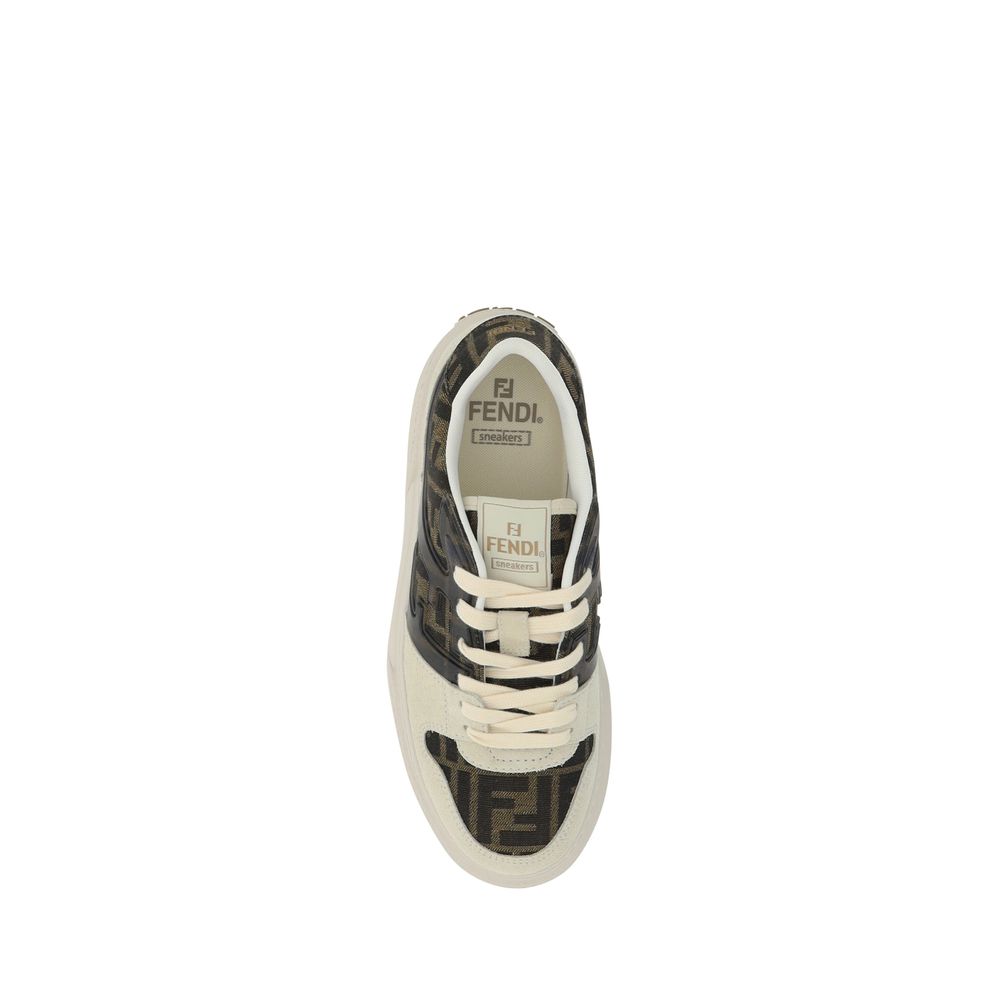 Brown Rubber Platform Sneakers