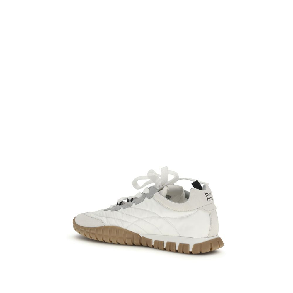 White Polyamide Athletic Sneakers