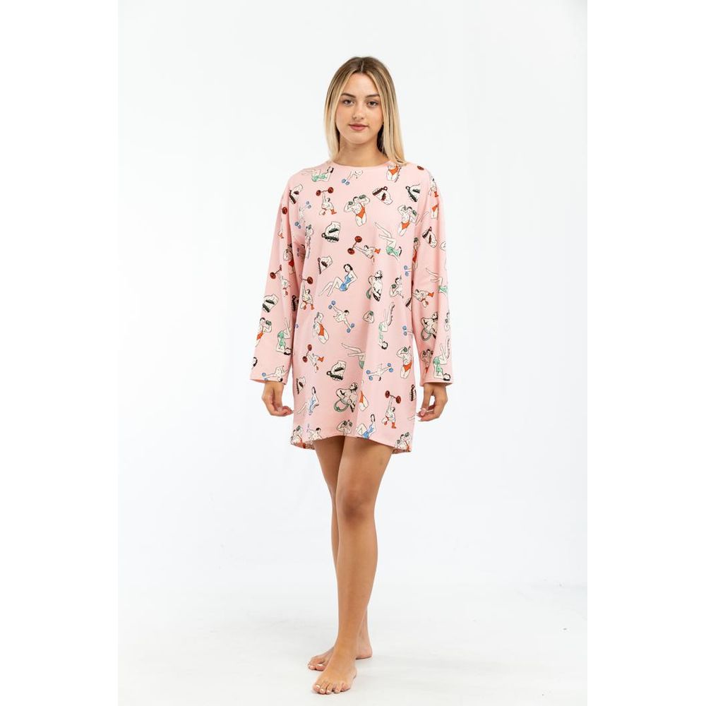 Pink Cotton Casual Dress