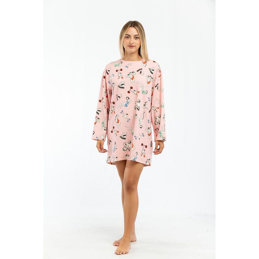 Pink Cotton Casual Dress