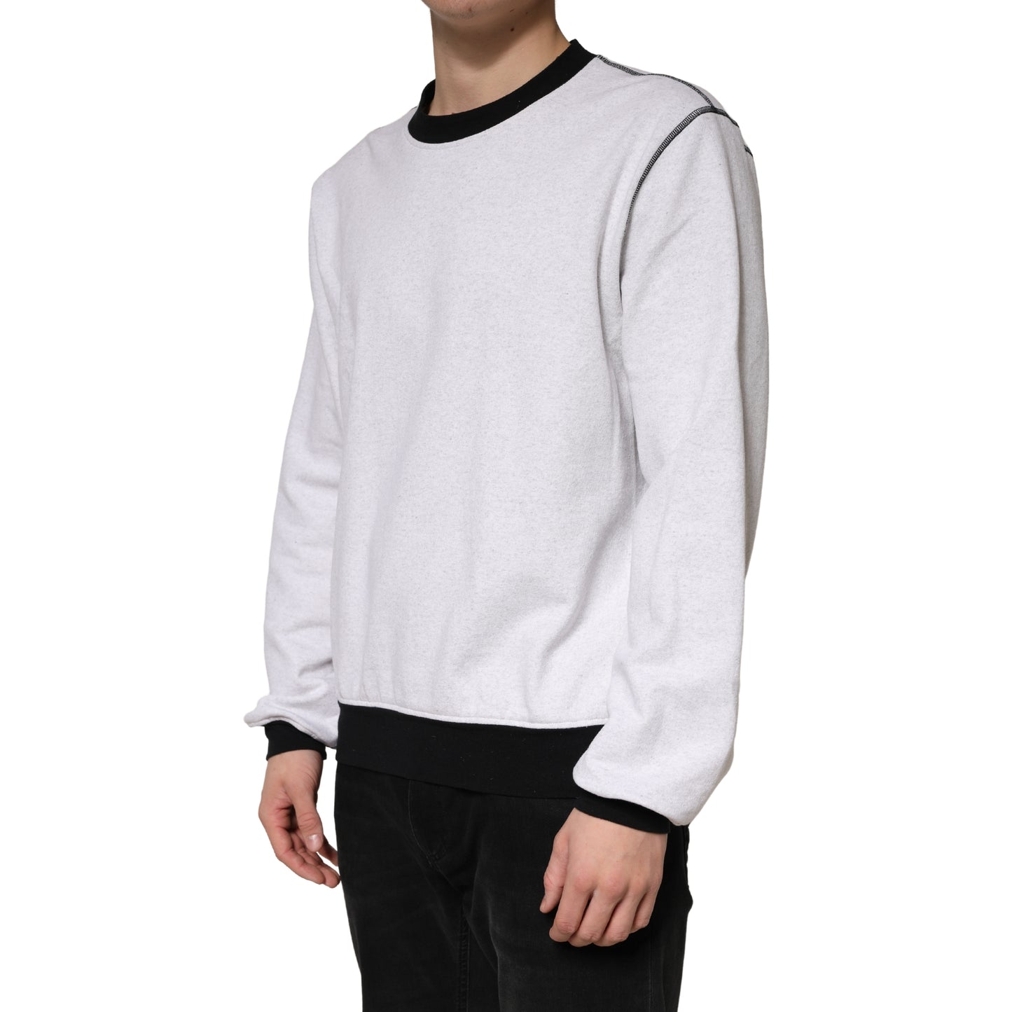 Light Grey Cotton Crewneck Sweatshirt Sweater