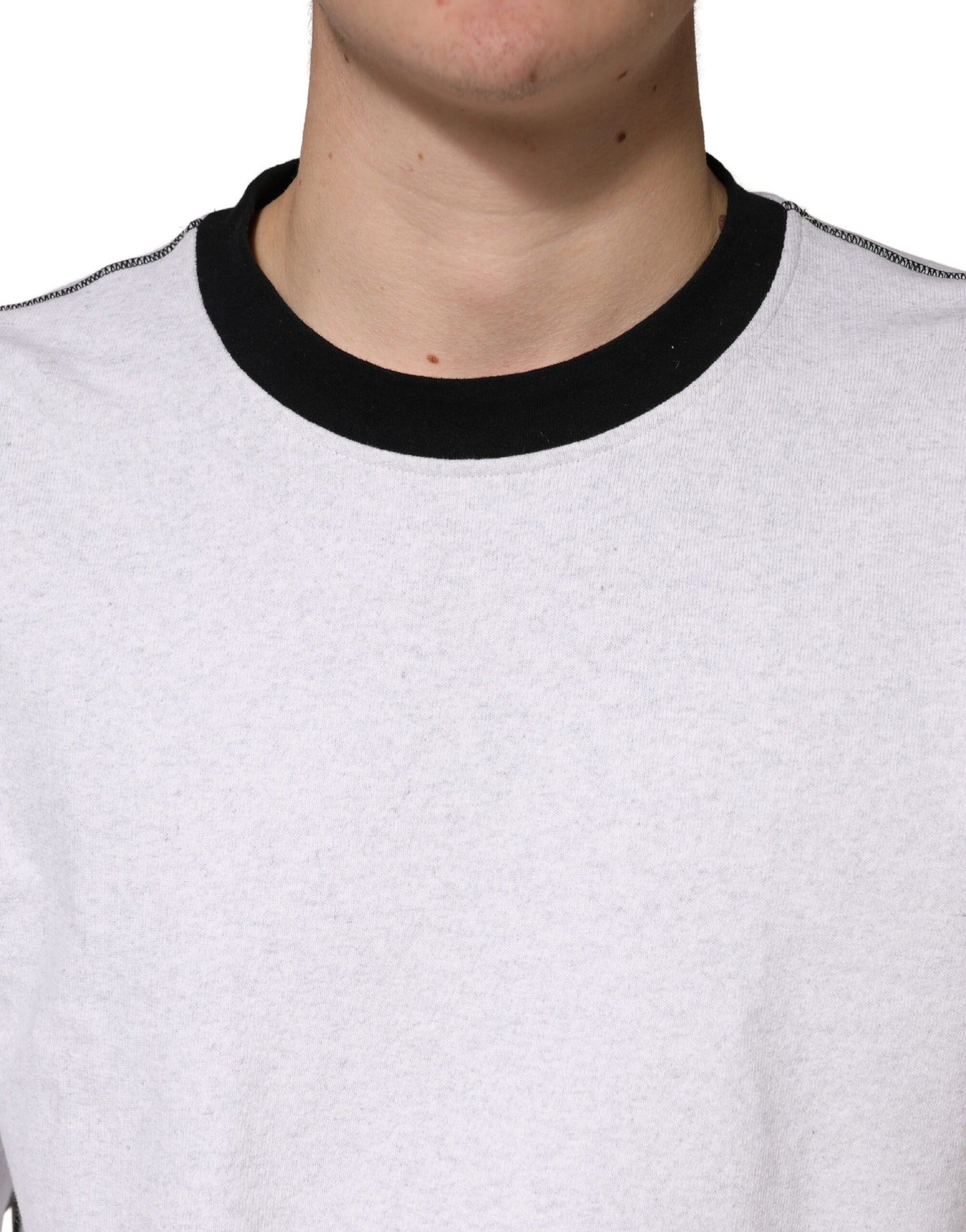 Light Grey Cotton Crewneck Sweatshirt Sweater