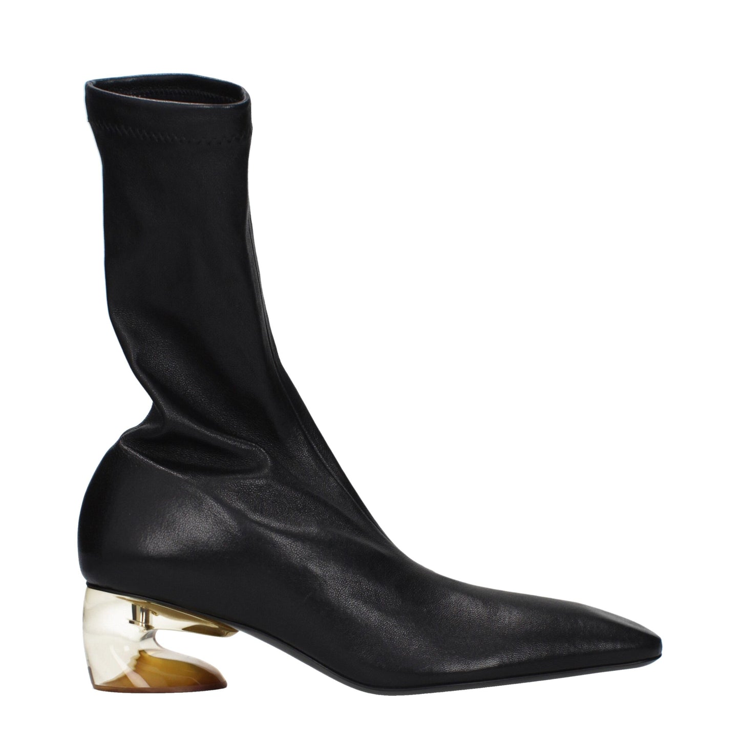 Black Leather Ankle Boots