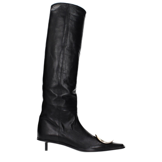 Black Leather Ankle Boots