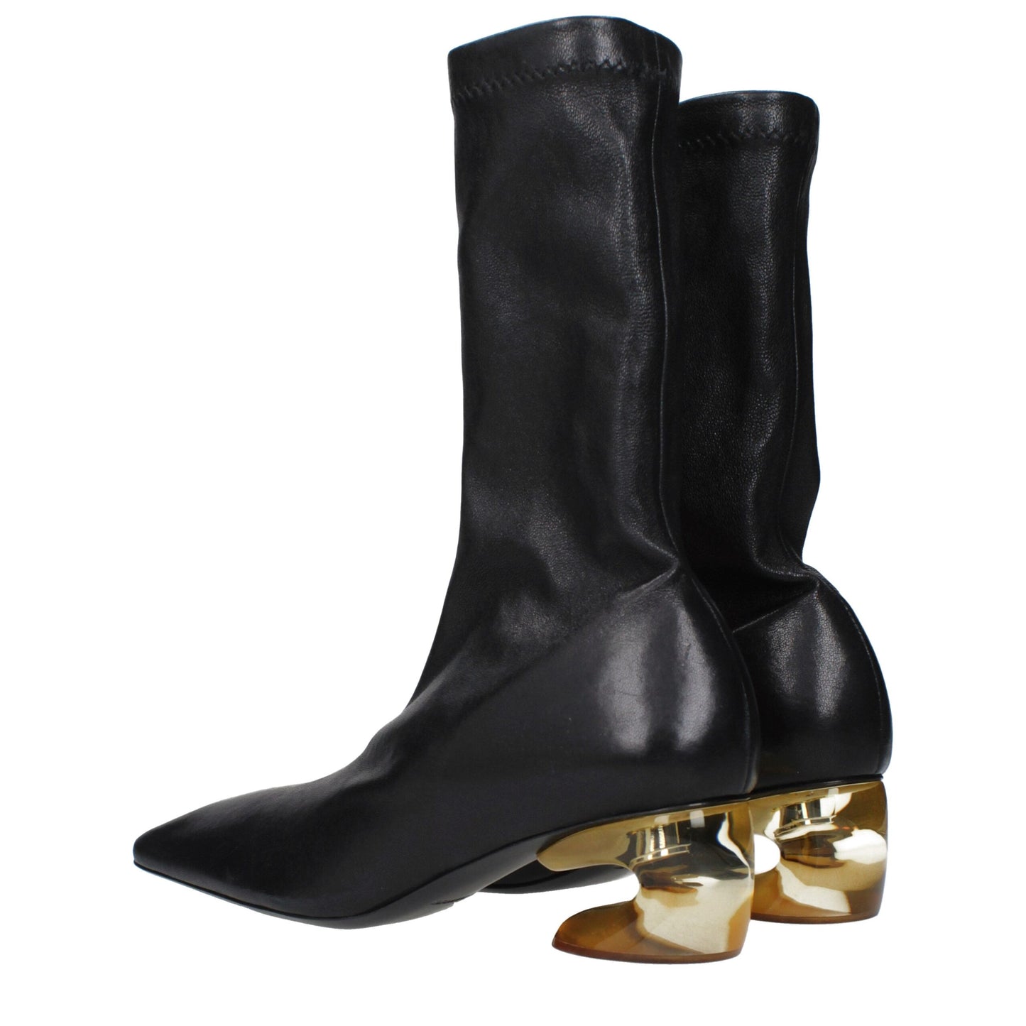 Black Leather Ankle Boots