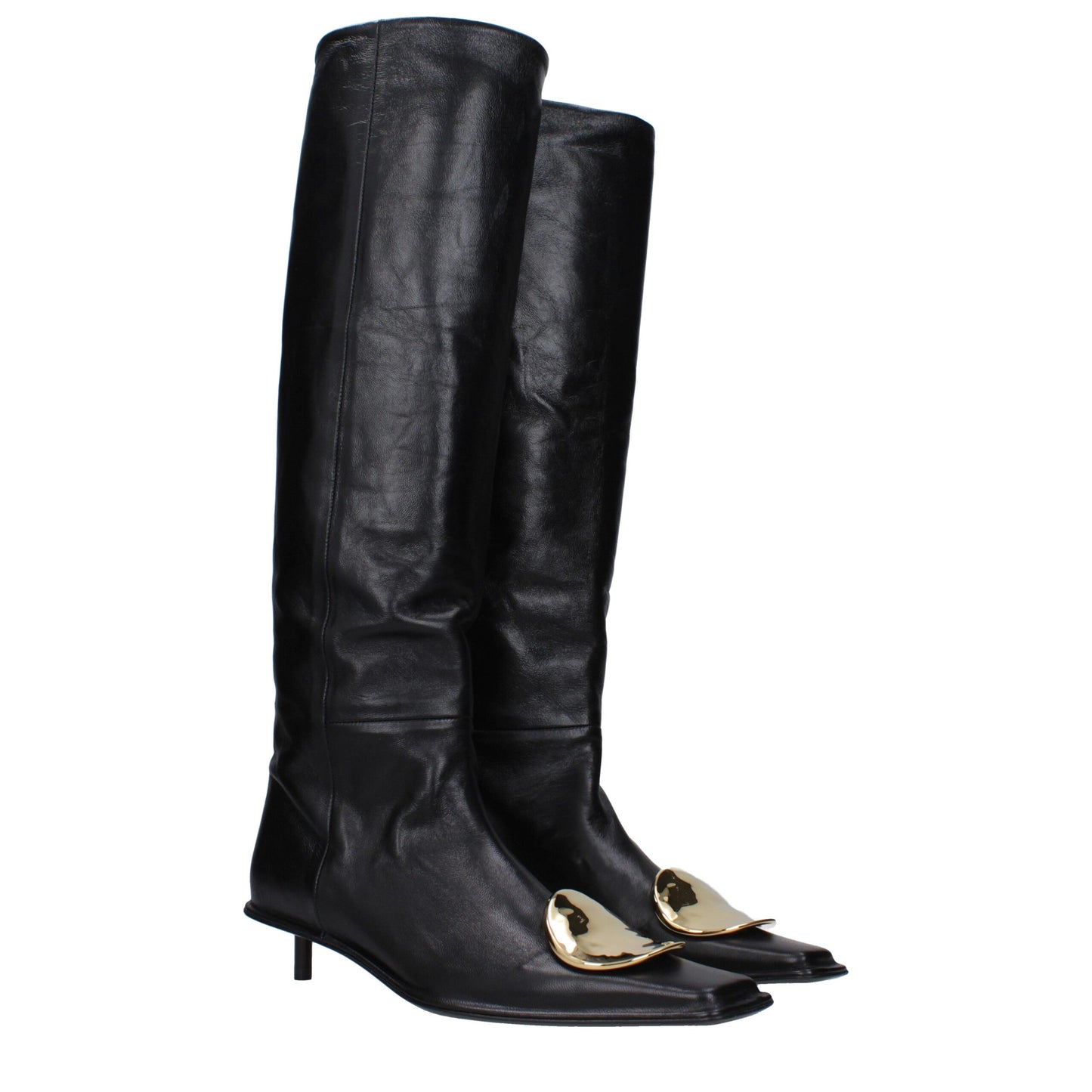 Black Leather Ankle Boots