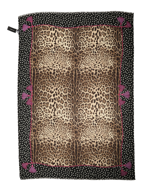 Multicolor Leopard Polka Dot Stole 180cm x 135cm Scarf