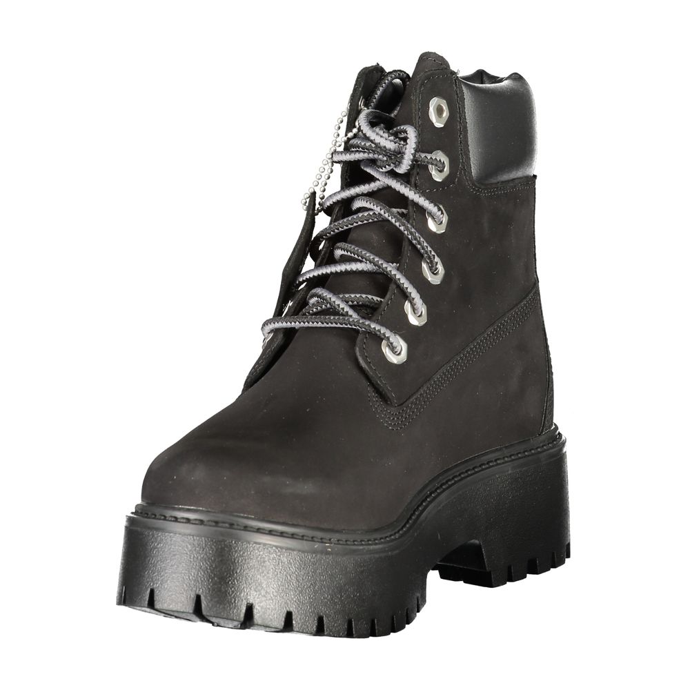 Black Leather Women Boot