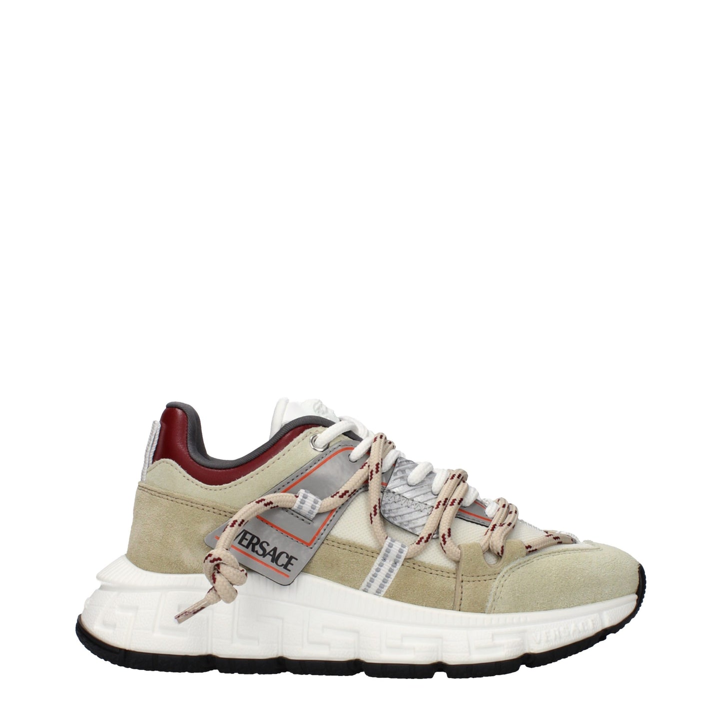 Beige Leather Chunky Sneakers