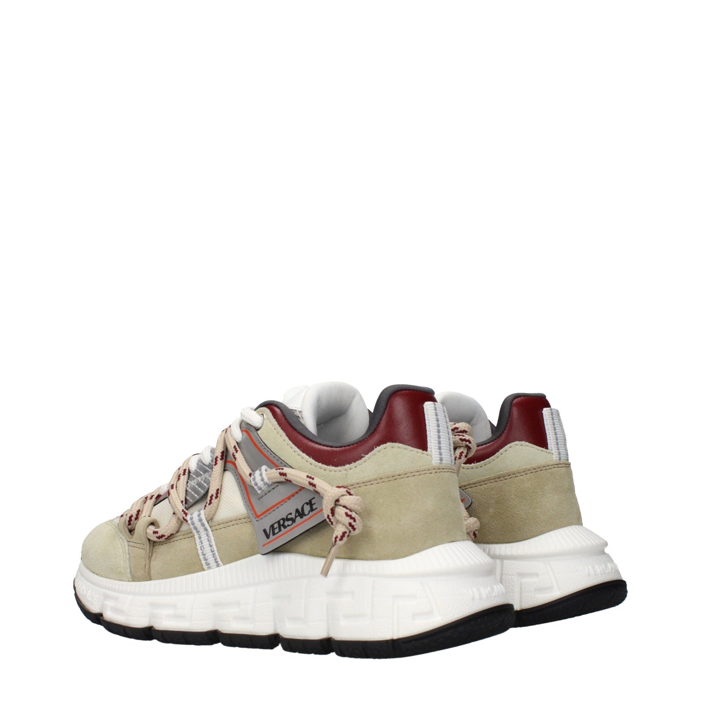 Beige Leather Chunky Sneakers