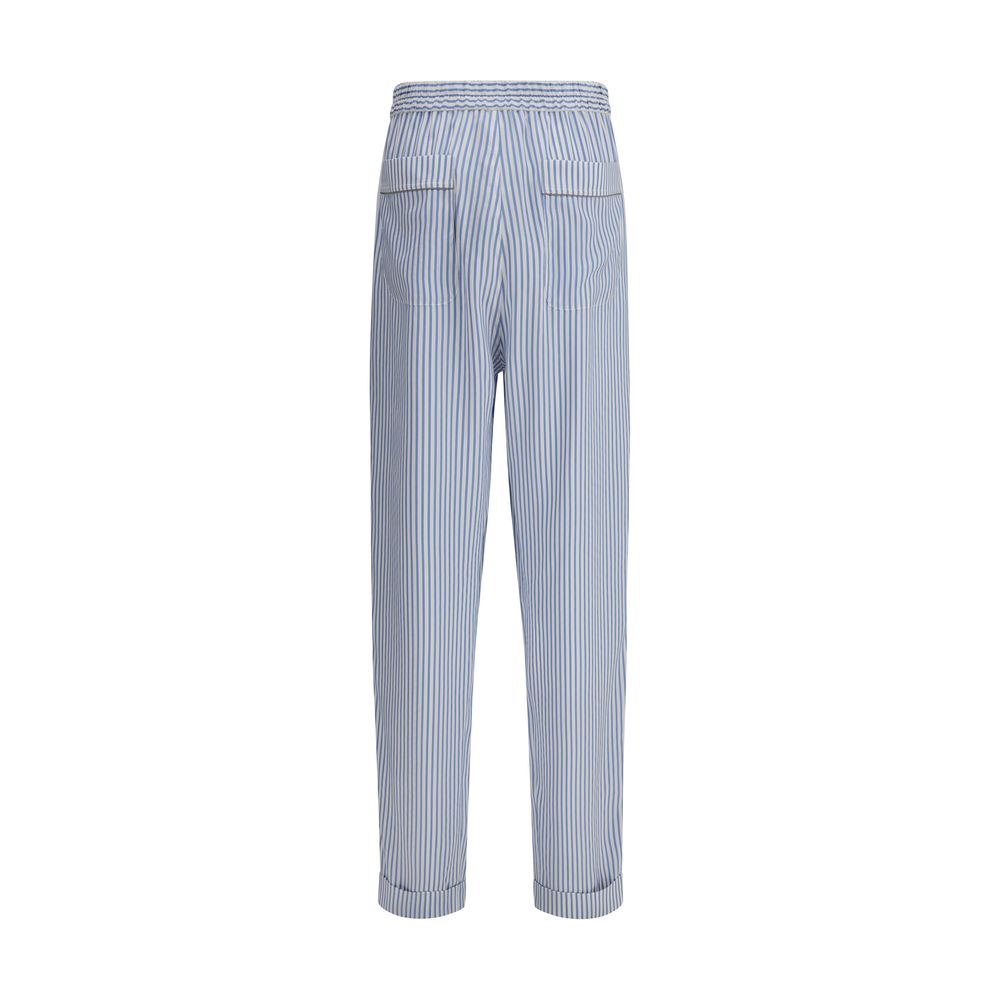 Multicolor Silk Casual Pants