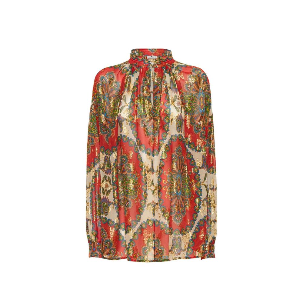 Orange Silk Pattern Shirt