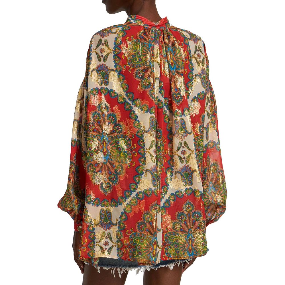 Orange Silk Pattern Shirt