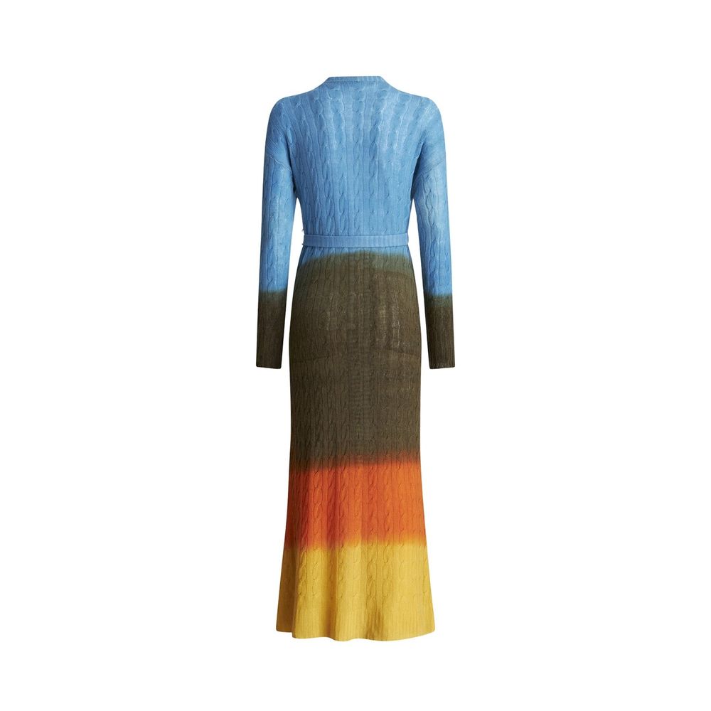 Blue Wool Casual Dress