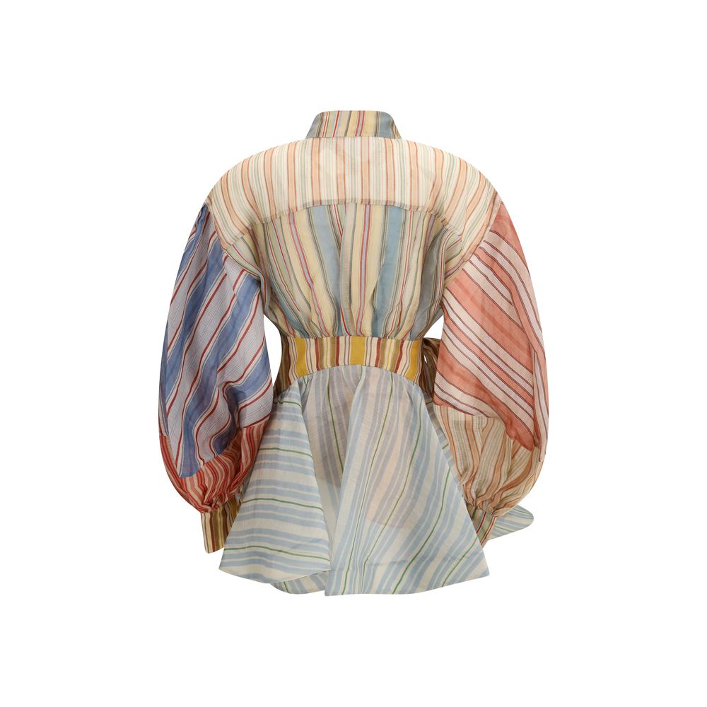 Multicolor Linen Casual Dress