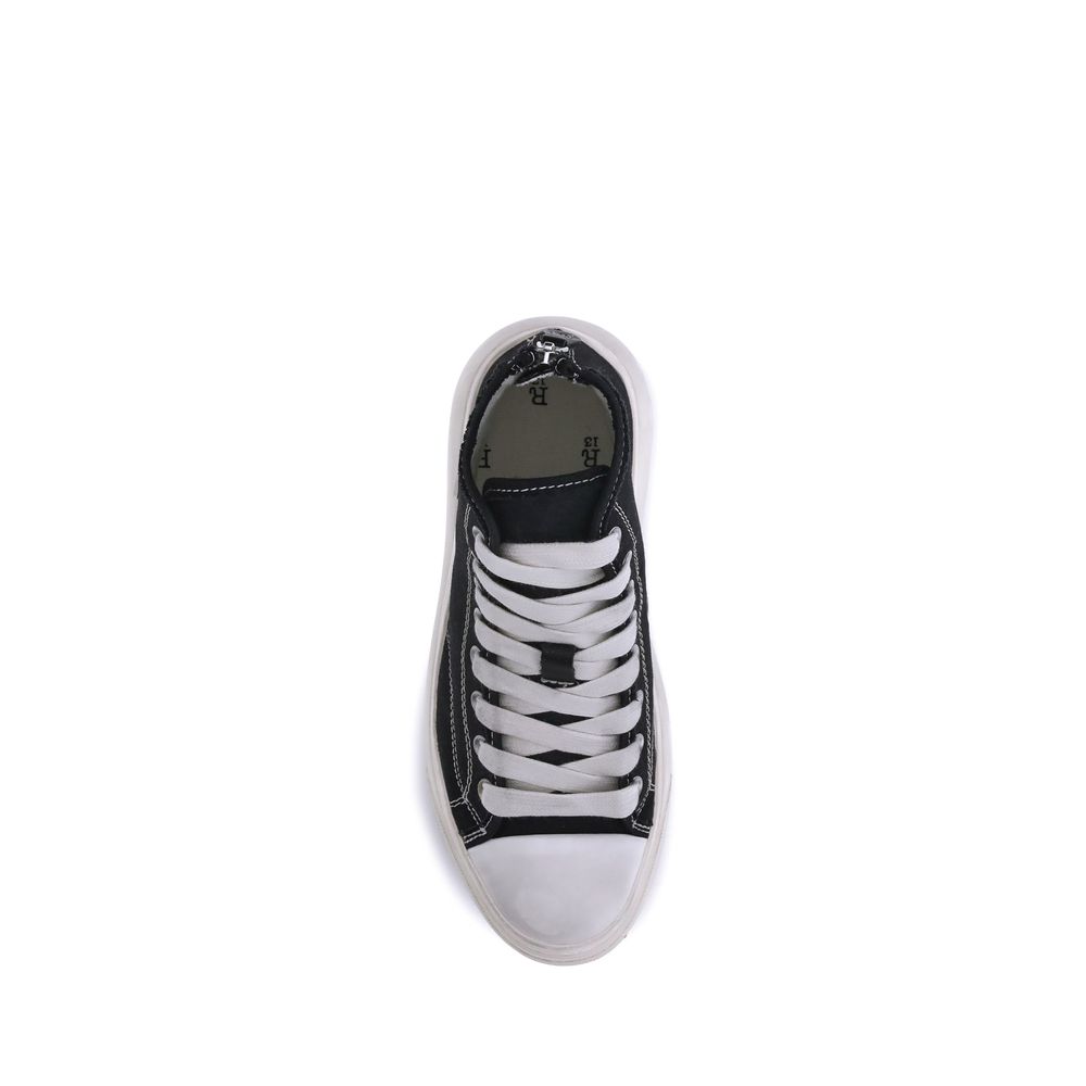 Black Cotton High Top Sneakers