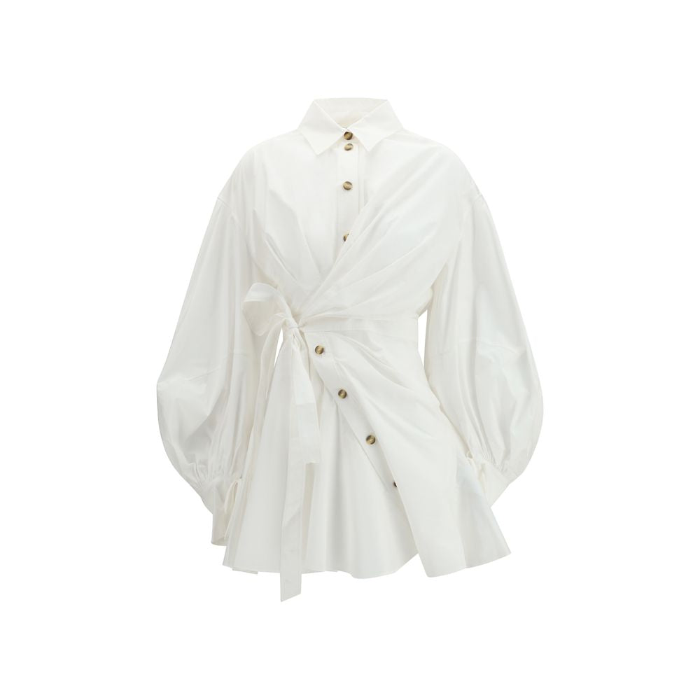 White Cotton Casual Dress