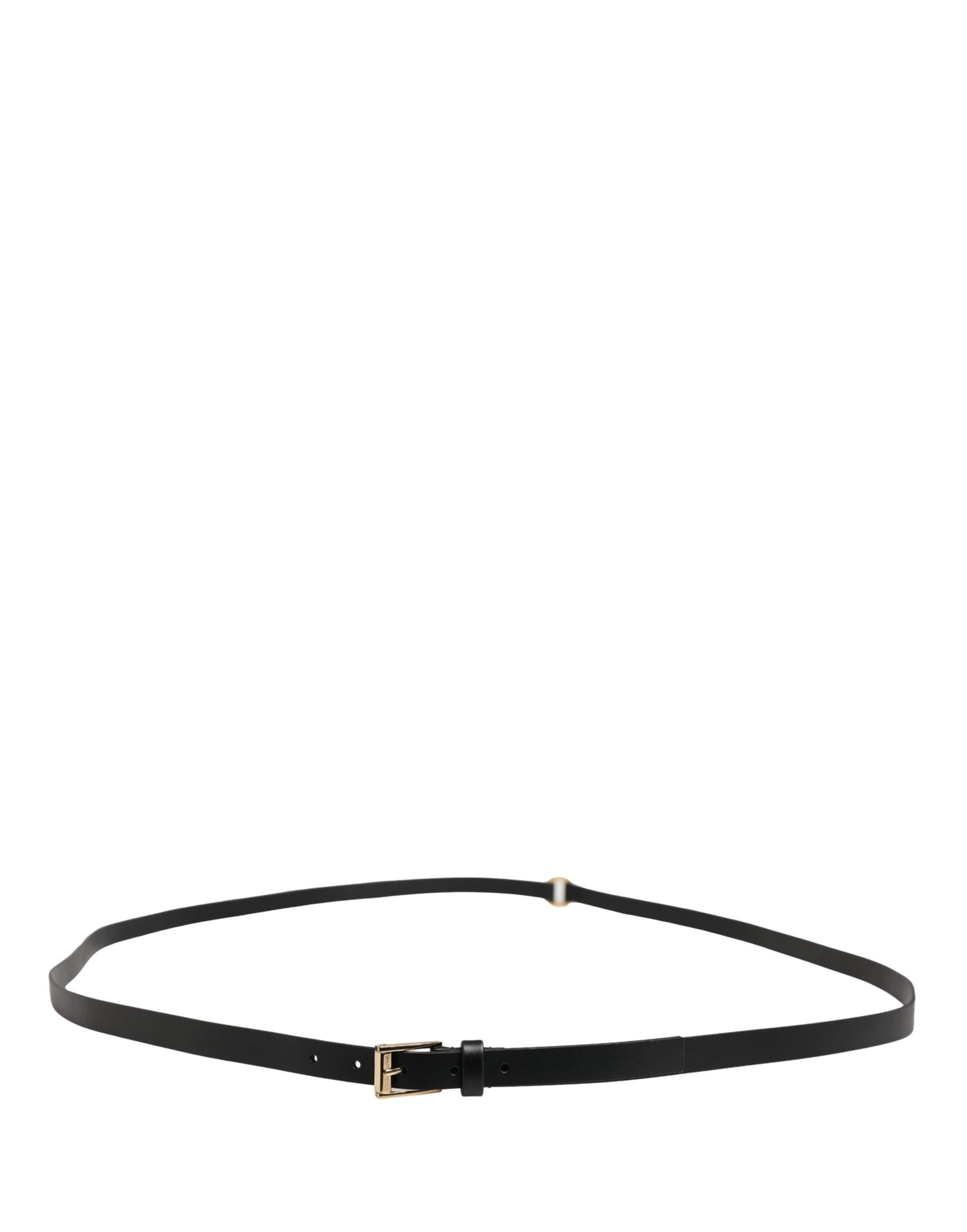 Belt Men Black Leather Classic Metal Buckle