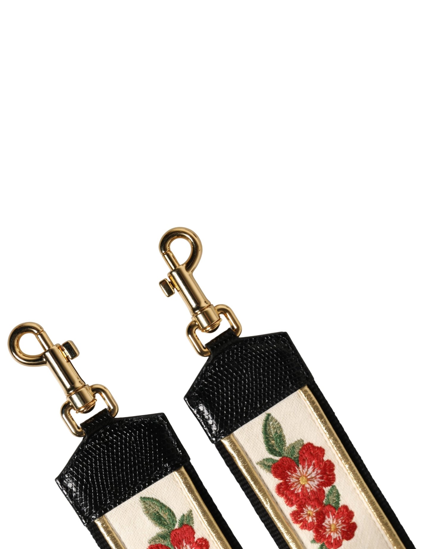 White Gold Logo Print Brass Bag Accessory Shoulder Strap
