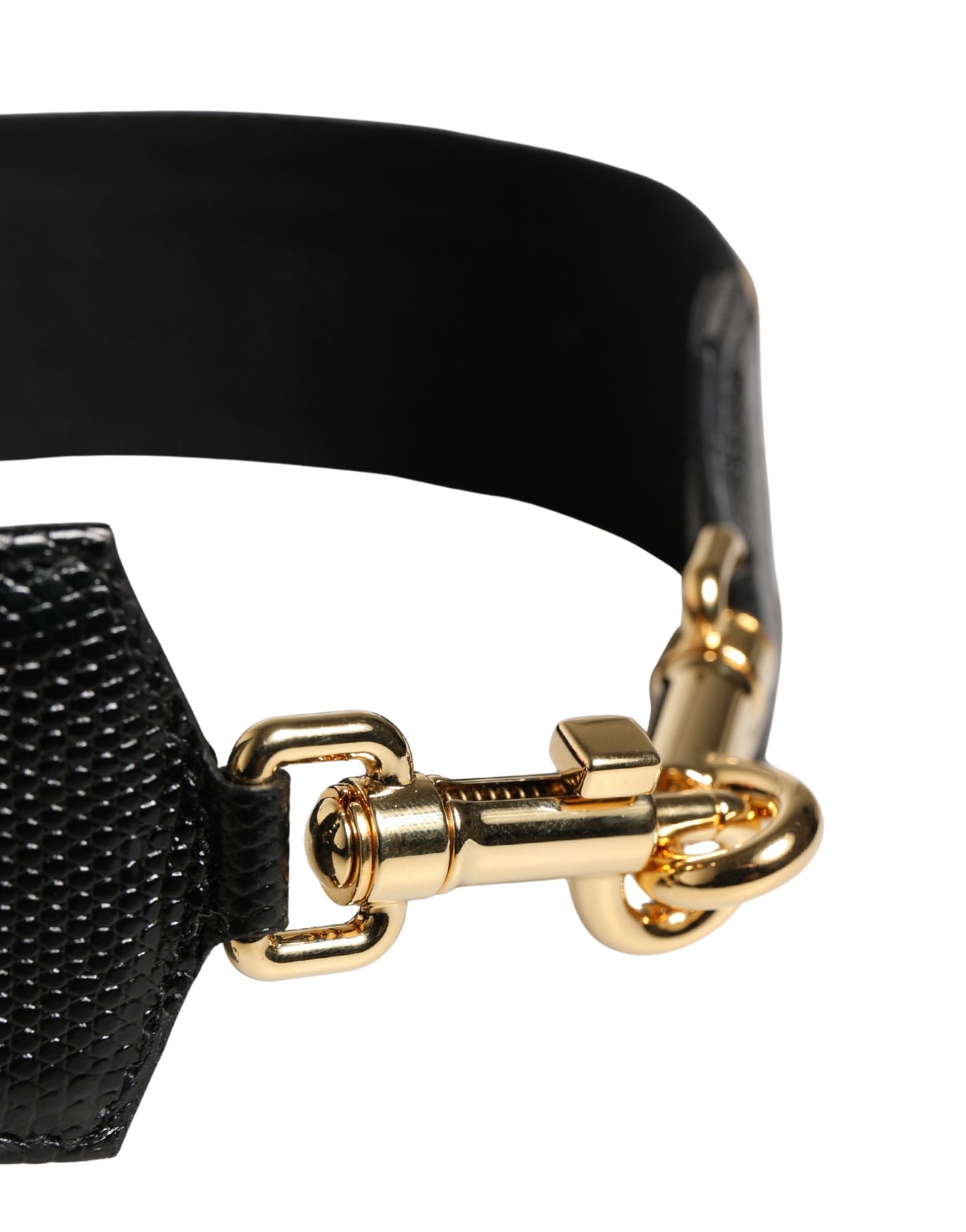 White Gold Logo Print Brass Bag Accessory Shoulder Strap
