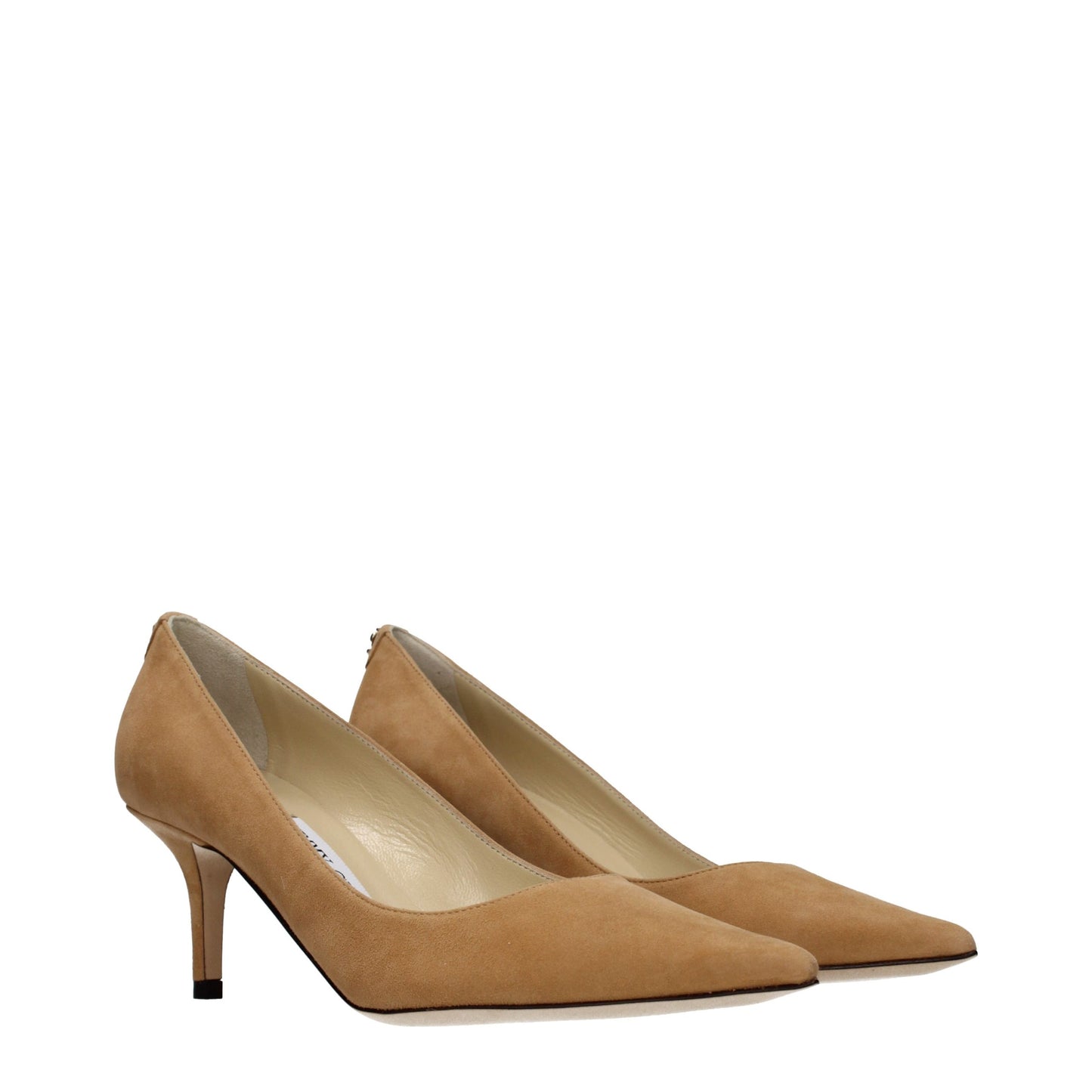 Brown Leather Mid Heel Pumps