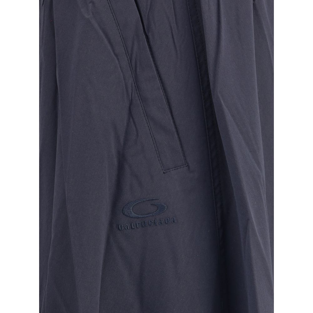 Blue Polyester Long Skirt