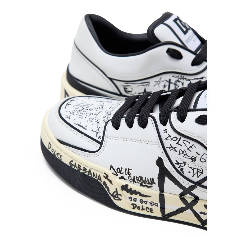 White Leather Low Top Sneakers