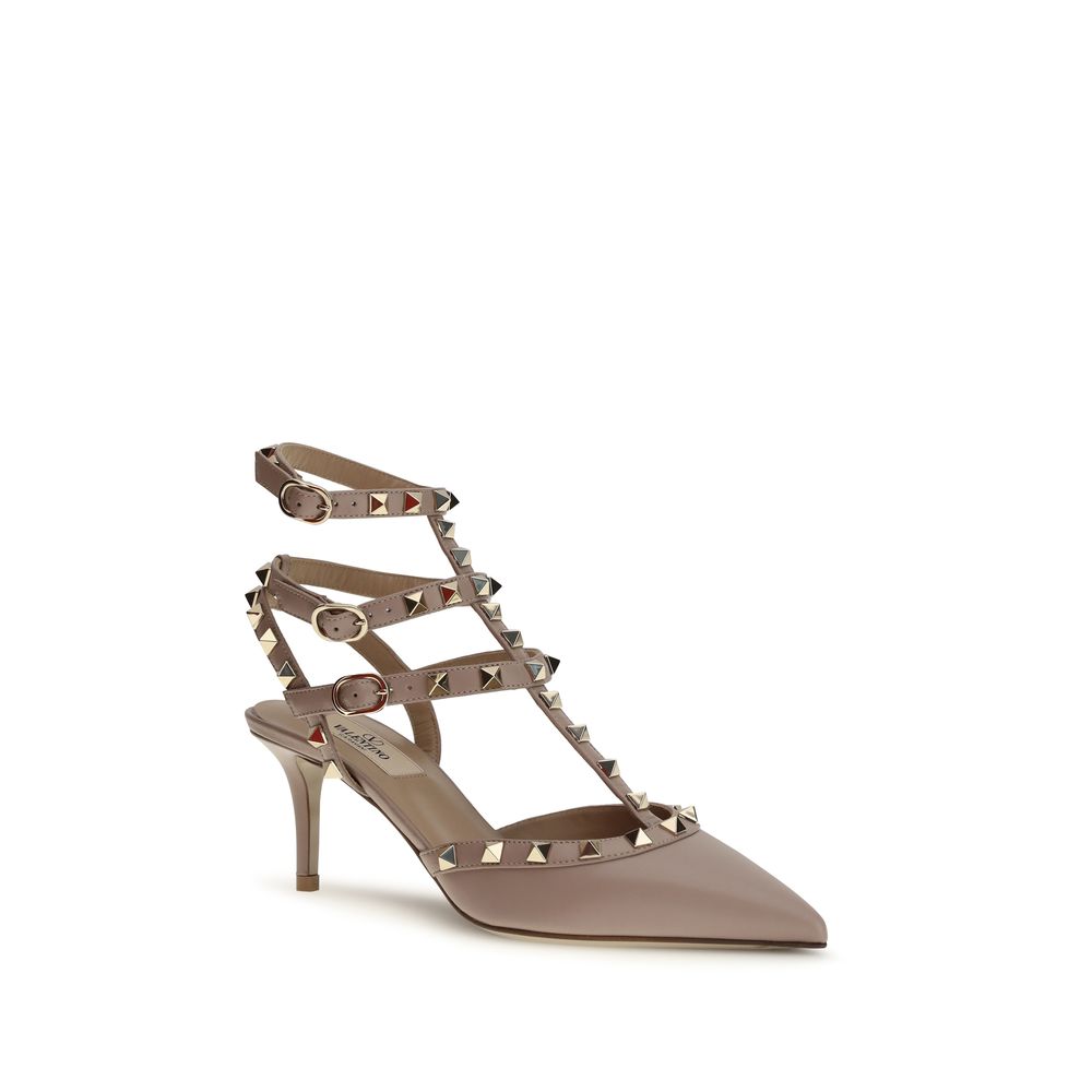 Multicolor Goatskin Mid Heel Pumps