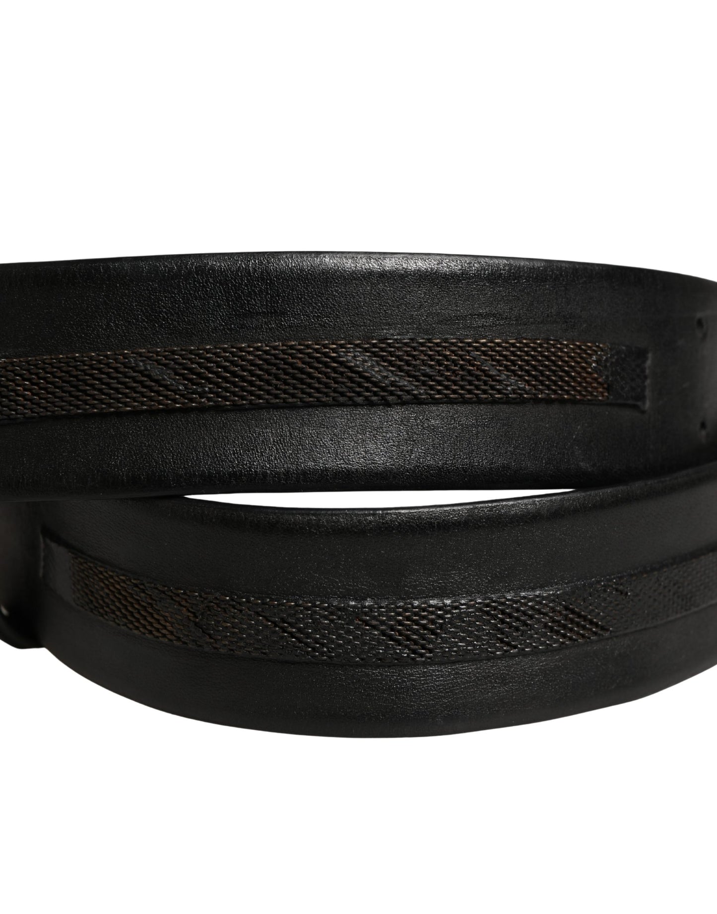 Black Leather Gold Metal Buckle Waist Women Belt
