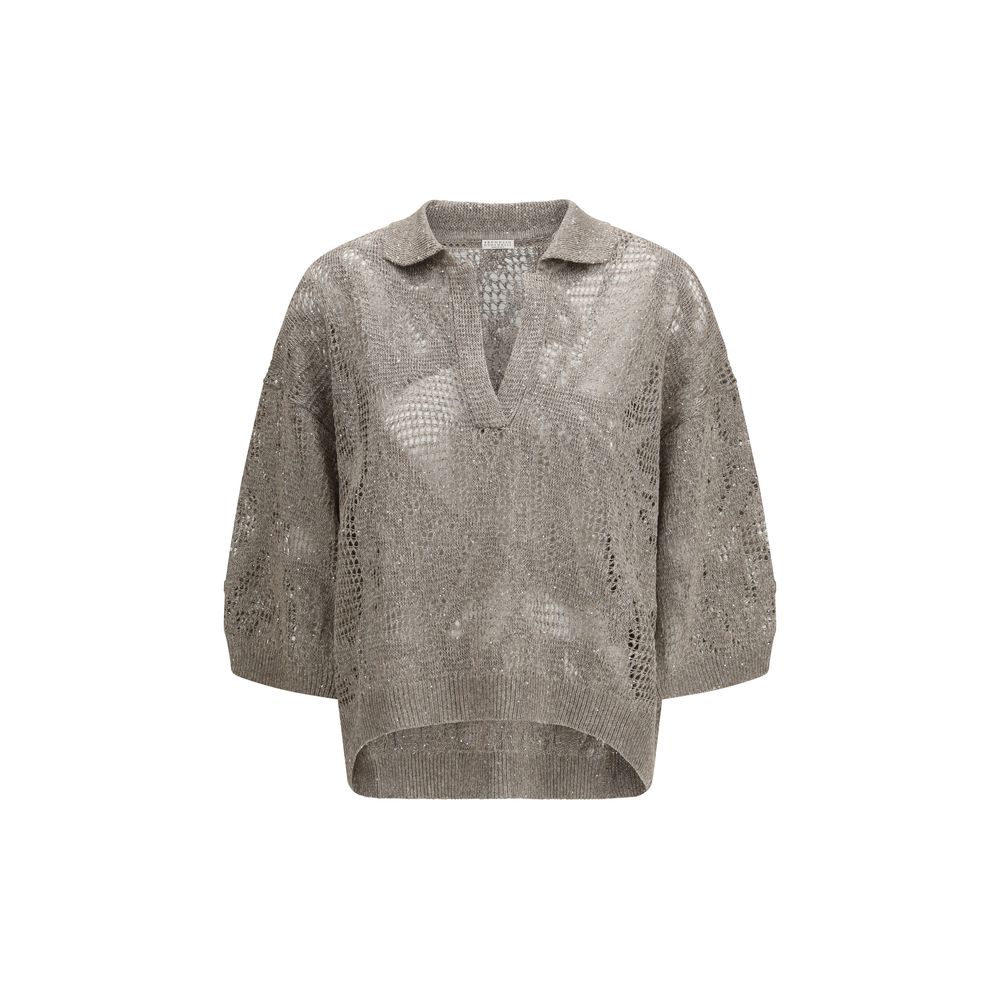 Beige Linen Polo Shirt