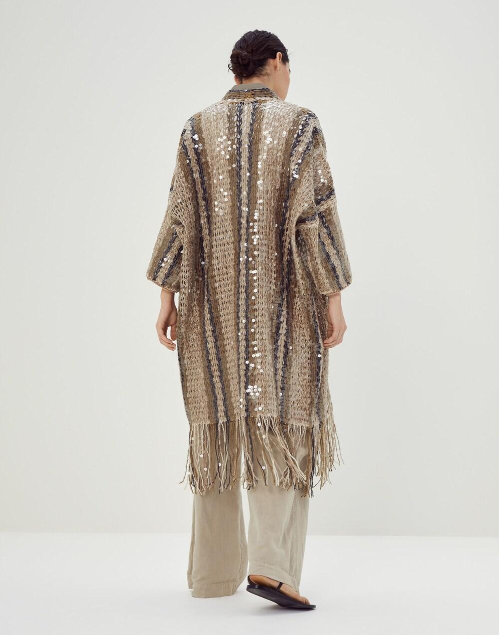 Beige Fibres Coat