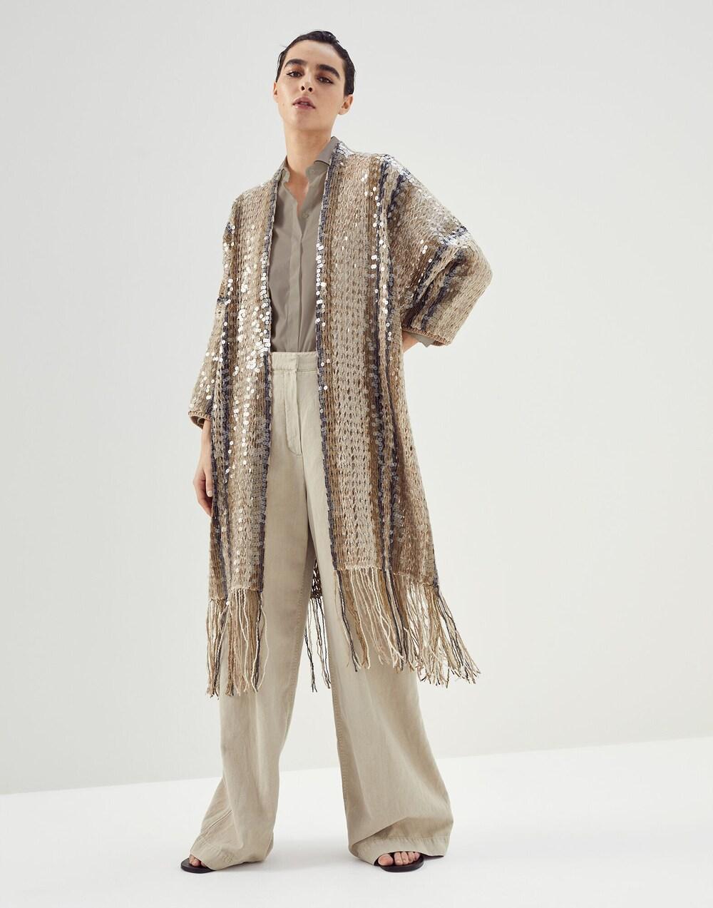 Beige Fibres Coat