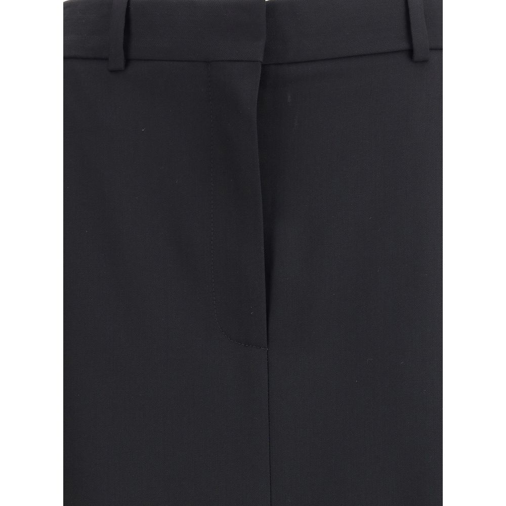 Black Fleece Wool Long Skirt