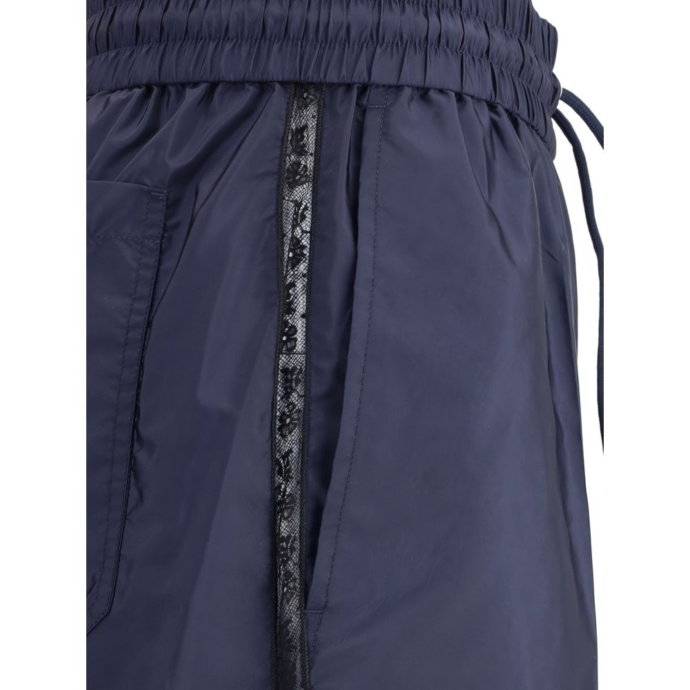 Blue Recycled Polyamide Casual Pants