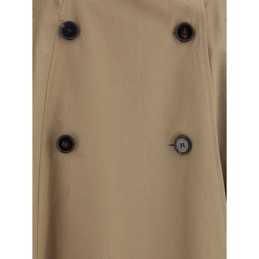 Brown Cotton Midi Skirt