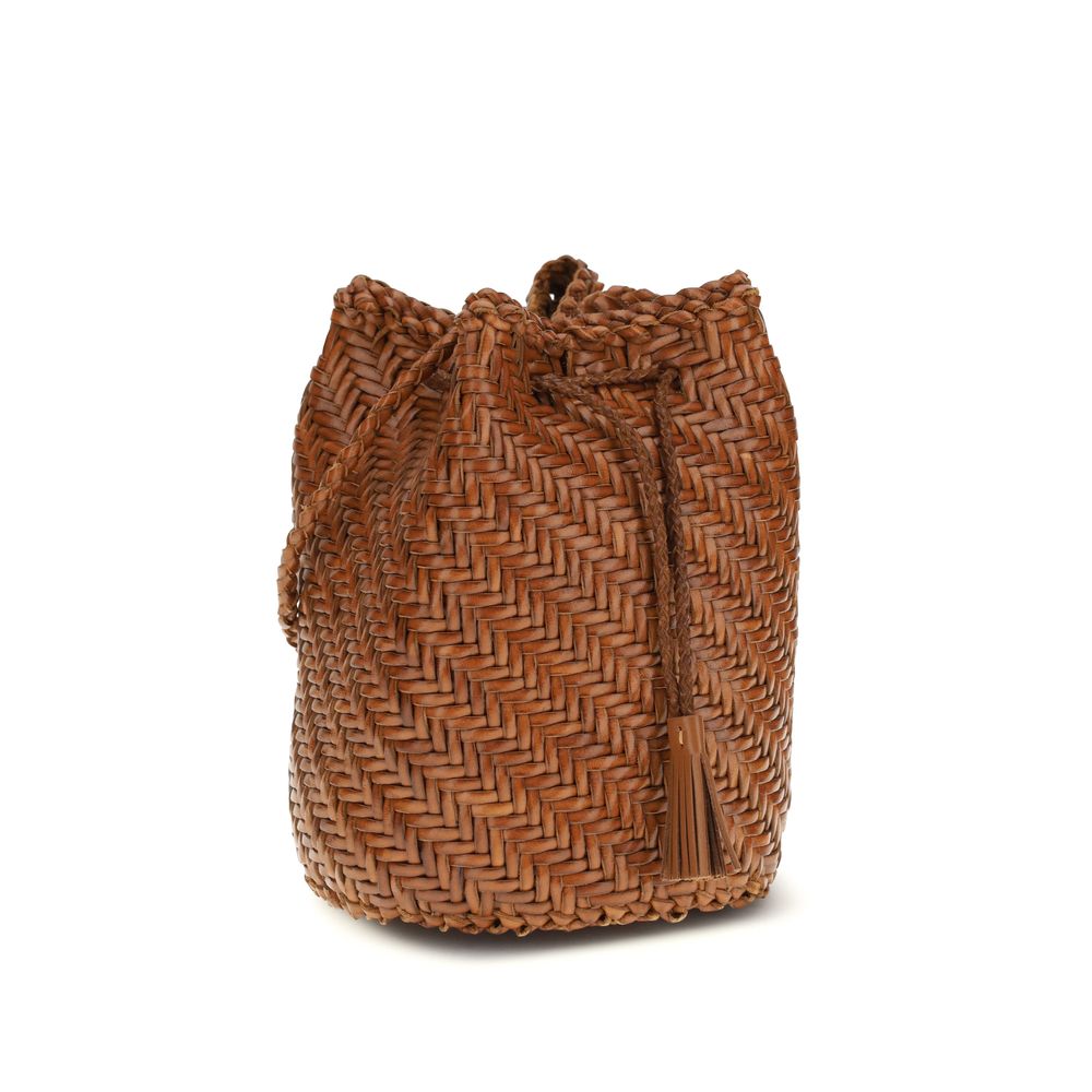 Brown Buffalo Leather Backet Bag