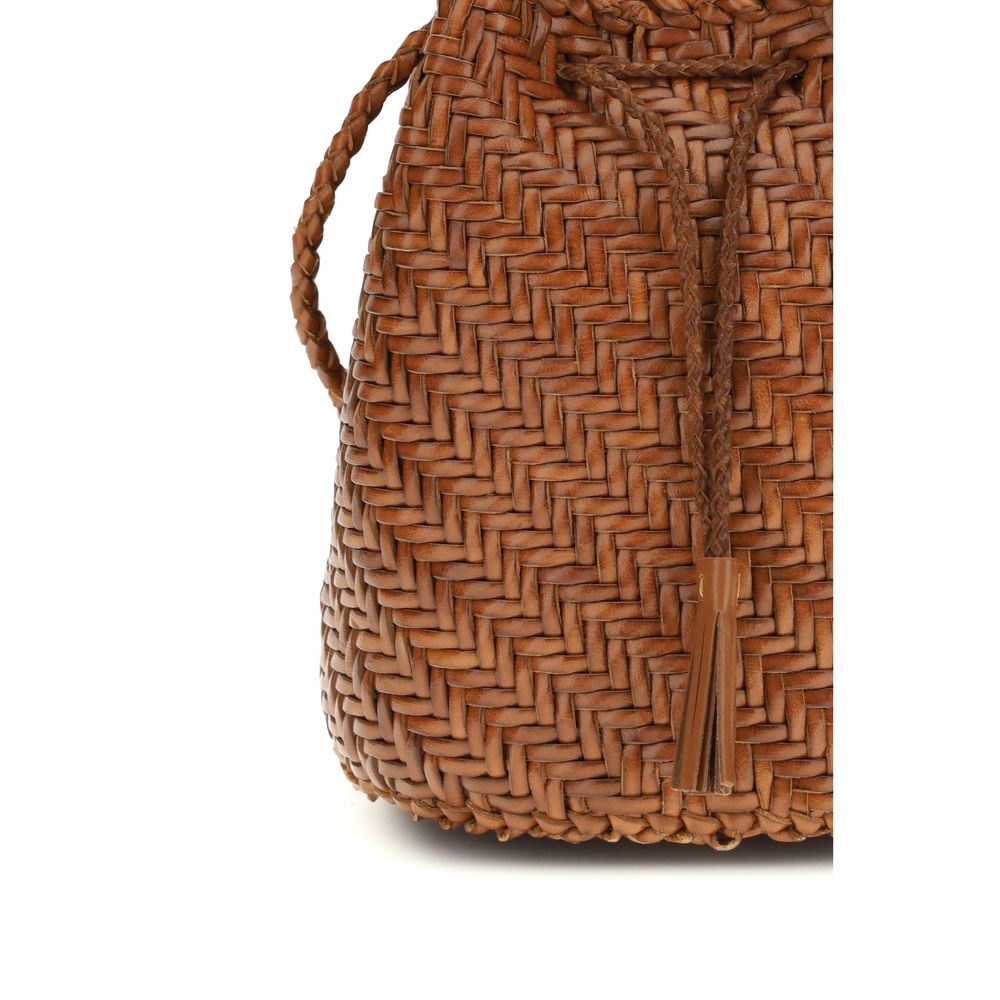 Brown Buffalo Leather Backet Bag