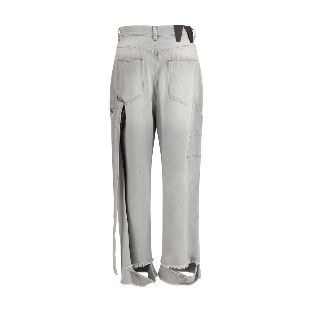 Gray Cotton Relaxed Fit Jeans