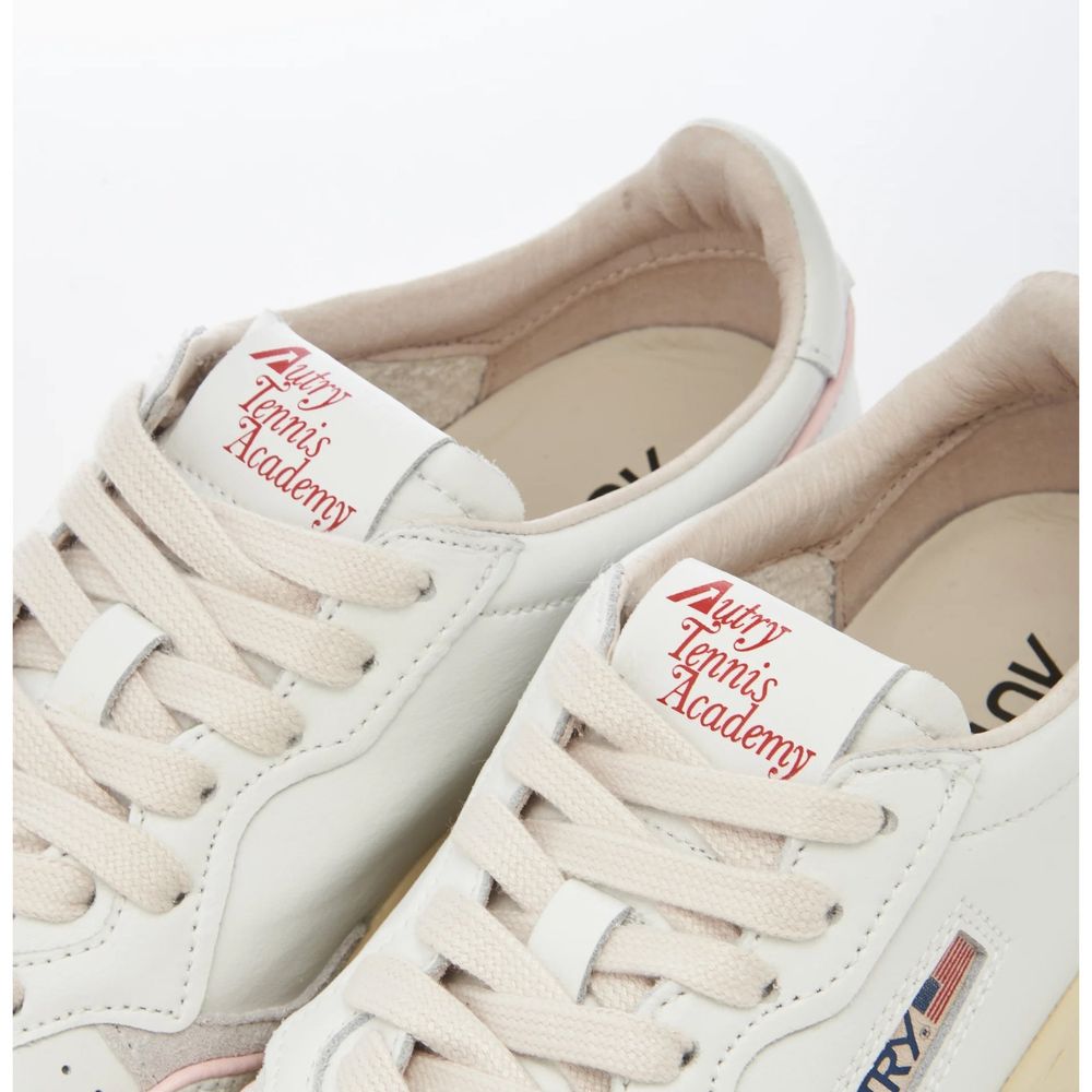 White Goatskin Low Top Sneakers