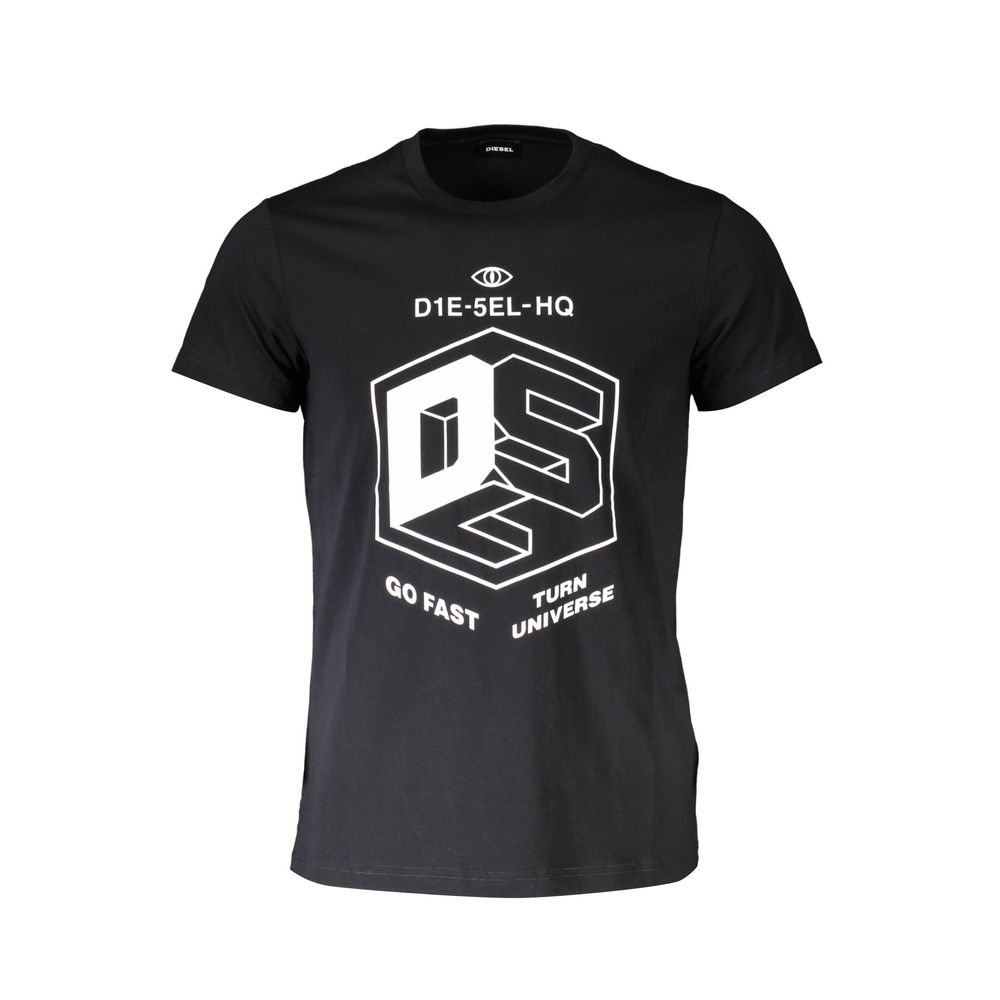 Black Cotton Men T-Shirt